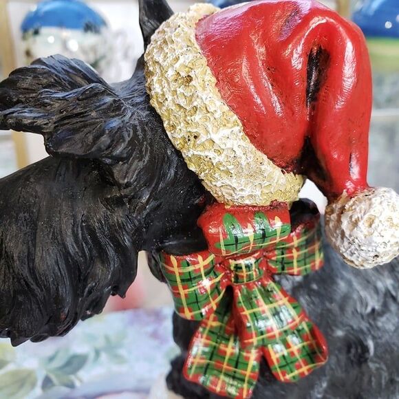Adorable Vintage Scotty Dog Christmas Stocking Hanger Resin RARE Scottish - Picture 3 of 11